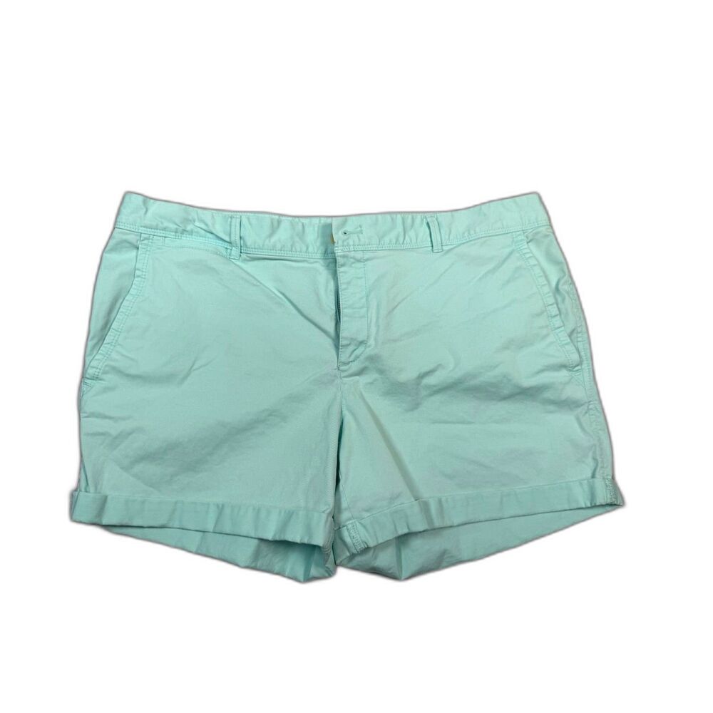Banana Republic Mint Green Cuffed Chino Shorts Size 14 Summer Casual Stretch